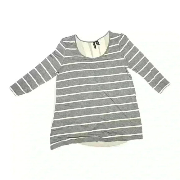 Cynthia Rowley Gray & White Striped Knit Top‎ | Size M - Picture 1 of 5